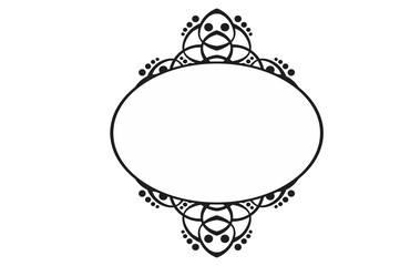 Black Ornament Border With Dot Pattern Design With Transparent Background