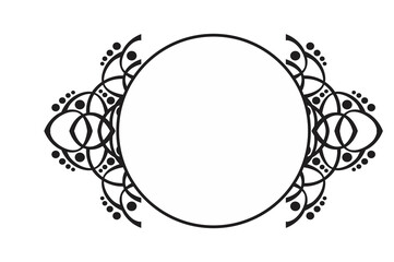 Black Ornament Border With Dot Pattern Design With Transparent Background