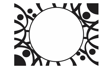 Black Ornament Border With Dot Pattern Design With Transparent Background