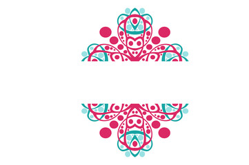Colorful Ornament Border With Dot Pattern Design With Transparent Background
