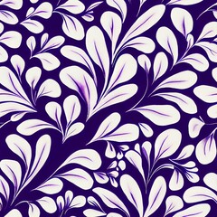AI generated illustration of a seamless purple floral pattern