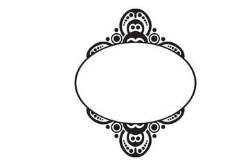 Black Ornament Border With Dot Pattern Design With Transparent Background