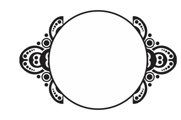 Black Ornament Border With Dot Pattern Design With Transparent Background
