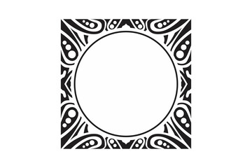 Black Ornament Border With Dot Pattern Design With Transparent Background