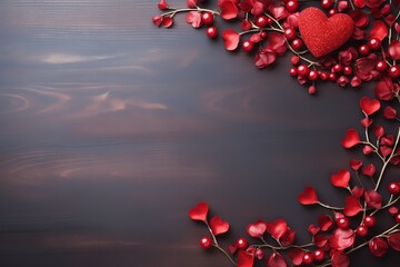 valentine day background with hearts and roses