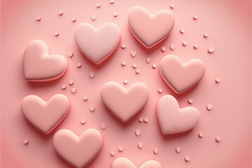 Fototapeta premium AI generated illustration of pink hearts