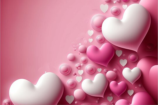 AI generated 3d of pink valentine wallpaper made with hearts