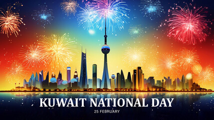 Kuwait national day banner design 
