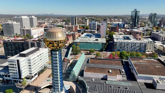 aerial orbit around the sunsphere in knoxville tennessee