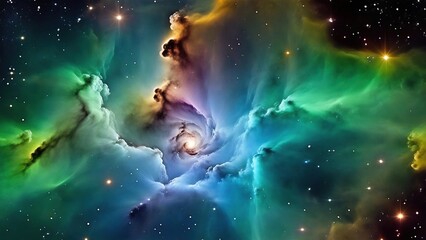 Nebula in Universe. Gas cloud. Cosmic art. Galactic art. 4K - 8K - 12K TV. Generative AI.