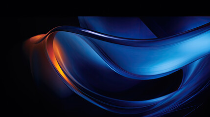 Obraz premium Abstract dark background. Silk satin fabric. Navy blue color. Elegant background with space for design. Soft wavy folds. Abstract Background with 3D Wave Bright blue , Christmas, birthday, anniversary