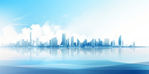 Fototapeta premium Abstract illustration of waterfront property. 