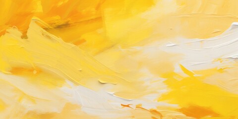 Abstract illustration of textured yellow paint on canvas. 
