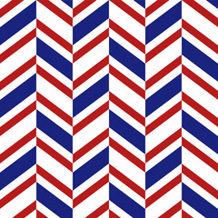 4th of July herringbone pattern. Herringbone vector pattern. Seamless geometric pattern for clothing, wrapping paper, backdrop, background, gift card.