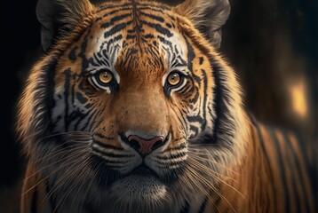 AI generated illustration of the portrait of the tiger.