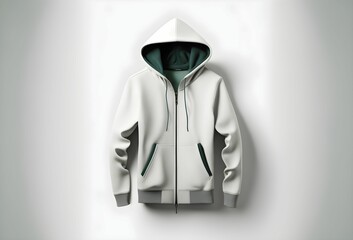 AI generated illustration of a white hoody isolated on a white background