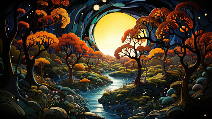 Paintings Magic Of The Forest By Dr Nick J Fry, Background Image, Hd - obrazy, fototapety, plakaty