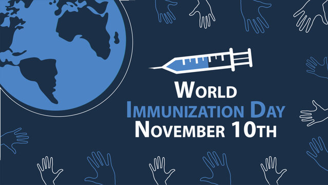 World Immunization Day vector banner design. Happy World Immunization Day modern minimal graphic poster illustration.