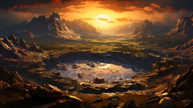 background of erupting volcano