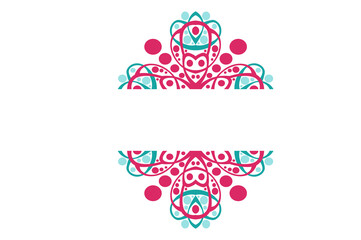 Colorful Ornament Border With Dot Pattern Design With Transparent Background