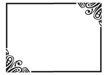 Black Ornament Border With Dot Pattern Design With Transparent Background