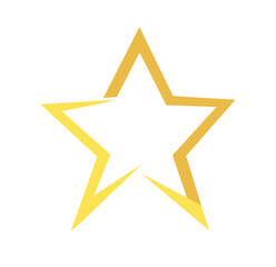 Shiny yellow star icon isolated on white background. Logo star. Vector illustration