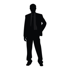 A Businessman vector Silhouette, A Man vector isolated on a white background, A Corporate person Black vector