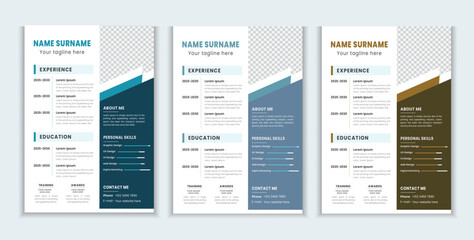 Clean Professional Resume Template Vector Design Layout and elegant stylish CV design 