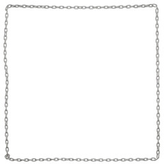 A square frame created with a single line of metal chains, available in PNG format with a transparent background.