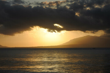 Beautiful view  when the sun rises around the beach.