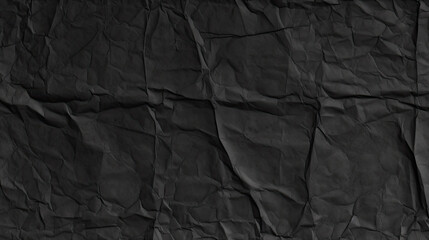 Dark black grey paper background creased crumpled surface , Old torn ripped posters scary grunge textures, top view black paper surface