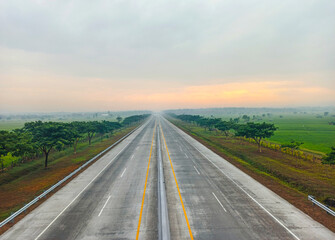 View of Trans Java Toll Road in The Morning, East Java Indonesia