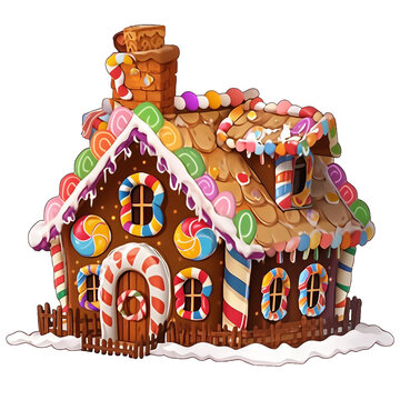 Gingerbread house, png image
