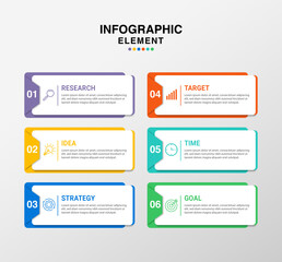 Presentation business infographic template with 6 options, Infographics Template.
