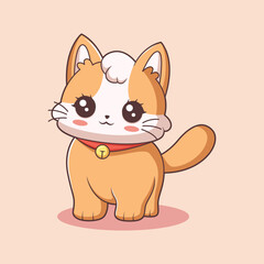 Cute Cat Character Design Illustration