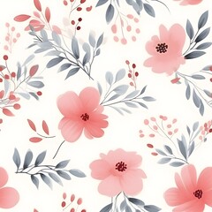 Obraz premium Seamless pattern with floral watercolour
