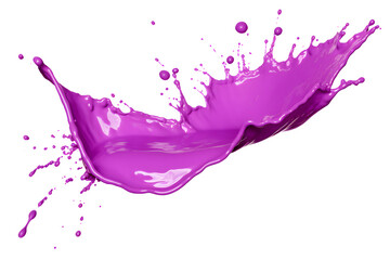 purple paint splash isolated on transparent background - splashing effect design element PNG cutout - obrazy, fototapety, plakaty