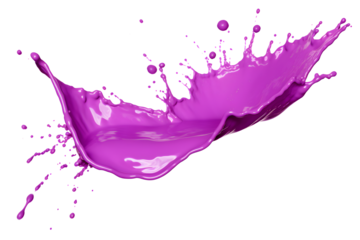 purple paint splash isolated on transparent background - splashing effect design element PNG cutout