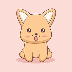 Cute Dog Character Design Illustration