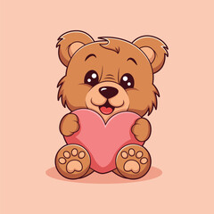 Cute Bear Character Design Illustration