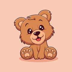 Cute Bear Character Design Illustration