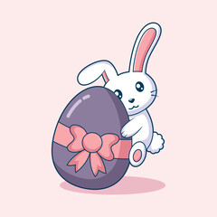 Cute Bunny Character Design Illustration