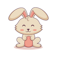 Cute Bunny Character Design Illustration