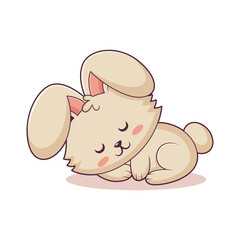 Cute Bunny Character Design Illustration