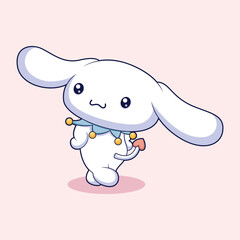 Cute Bunny Character Design Illustration