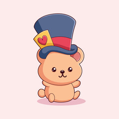 Cute Bear Character Design Illustration