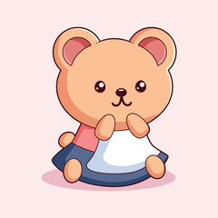 Cute Bear Character Design Illustration