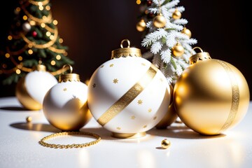 Christmas ornaments, close-up. Holidays concept. Merry Christmas

