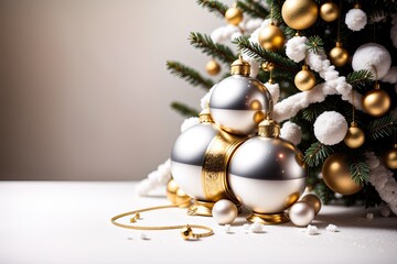 Christmas ornaments, close-up. Holidays concept. Merry Christmas
