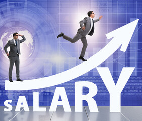 Concept of increasing salary with businessman